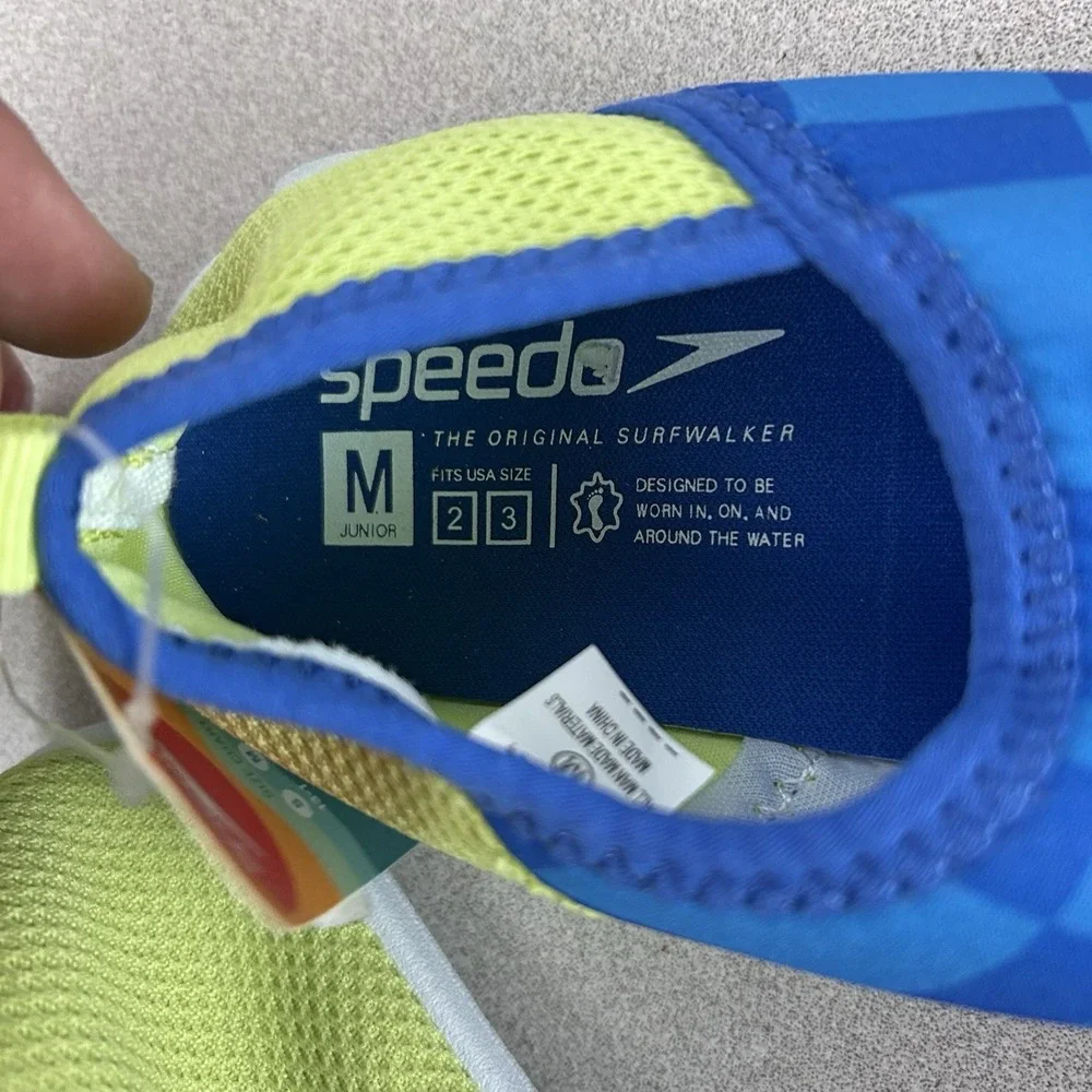 Speedo Splash And Sun Bootie Junior Size Medium M (2-3) Blue/Green Water Shoes‎